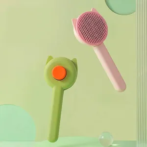 Pet Slicker Brush Self Cleaning Grooming Comb For Cats And Dogs Stainless Steel Needle Hair Removal Pet Supplies