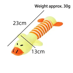 Detailed dimensions and weight specifications for the squeaky plush duck pet dog toy