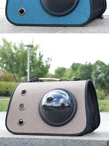 Breathable space capsule pet carrier bag with clear bubble window for cats and dogs