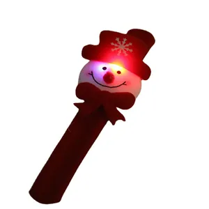 LED glowing Christmas snowman slap bracelet accessory for festive holiday party decor