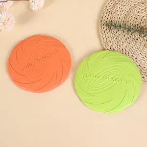 Langlebige Silikon-Frisbee für Hunde in Orange und Limettengrün für Outdoor-Training