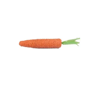 Handmade durable woven paper rope carrot cat toy for indoor pets teething and play