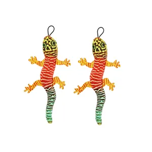 Hochwertiges Set mit zwei bunten Plüsch-Gecko-Ersatzköpfen für interaktive Katzen.