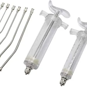 Professionelles Set zur Handfütterung von Vögeln mit Spritzen und gebogenen Metallnadeln
