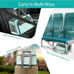 Versatile breathable pet carrier for car travel, airplane cabin, and suitcase