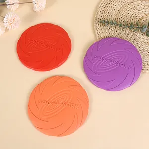 Langlebige schwimmende Hunde-Frisbees aus Silikon in verschiedenen Farben für Haustiere.