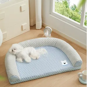 Cama Refrescante para Perros en Verano Sofá Cama para Mascotas Desmontable y Lavable Alfombra de Sueño Suave para Cachorros Gatos