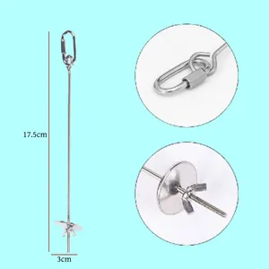Durable stainless steel bird fruit fork skewer for parrots with hook and wing nut