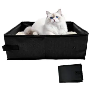 Draagbare Opvouwbare Kattenbak Waterdicht Oxford Doek Huisdier Kattenbak Voor Reizen Buiten Auto Gebruik Lichtgewicht Lekvrij