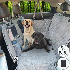 Waterproof Car Pet Seat Cover 4-in-1 Detachable Oxford Cloth Dog Seat Mat For SUV Truck Back Seat Protection With Mesh Window Storage Bag