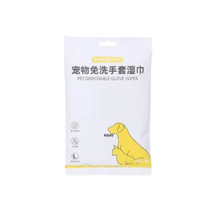 Gants de toilettage jetables pour chats et chiens dans un emballage de 6 pièces nomade