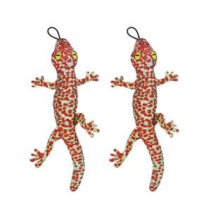 Zweier-Set bunte Plüsch-Gecko-Ersatzteile für interaktive Katzenangel-Spielzeuge.