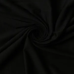 Primo piano della trama del tessuto elasticizzato nero morbido di alta qualità