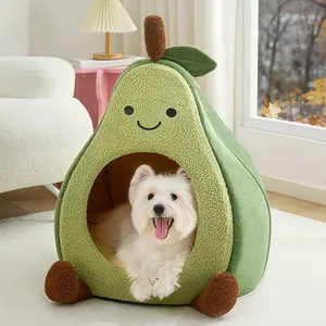 Cuccia semi-chiusa per animali domestici a forma di avocado per cani e gatti in casa