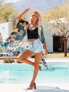 Eleganter sommerlicher Boho-Chiffon-Strand-Kimono für Damen, ideal für den Urlaub