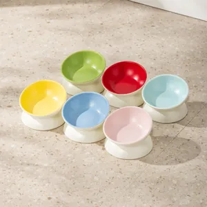 Set de gamelles surélevées en céramique colorée avec design de protection du cou