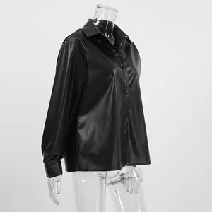 Side detail of a premium vintage black faux leather jacket for women in 2026 style