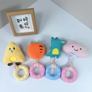 Set di quattro peluche sonori per cani con anelli massaggiagengive in gomma