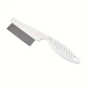 Peine Antipulgas Para Perros Gatos Dientes Finos Acero Inoxidable Herramienta De Aseo Para Eliminación De Pelo Limpieza De Parásitos Mascotas