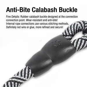 Heavy-duty braided climbing rope dog leash with durable anti-bite gourd buckle