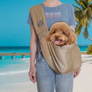 Breathable Mesh Pet Sling Carrier Single Shoulder Outdoor Travel Bag For Small Dogs Cats Lightweight Portable Pet Chest Bag