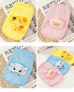 Cute breathable mesh summer pet vests with pig, giraffe, and elephant plush details.