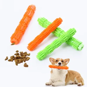 TPR Dog Chew Toy Tooth Cleaning Teether Stick Durable Interactive Treat Dispensing Bone Shaped Puppy Training Toy PT025