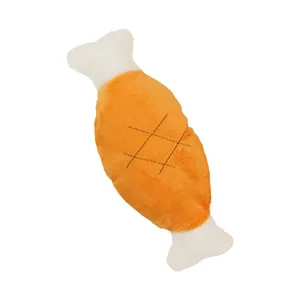 Juguete de peluche con forma de muslo de pollo para perros con sonido para entrenamiento