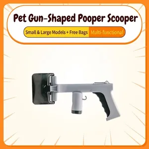 Ramasse-crottes de chien ergonomique en forme de pistolet avec distributeur de sacs à déjections intégré