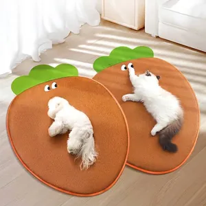 Alfombrilla de Enfriamiento para Mascotas con Forma de Zanahoria Verano Tejido de Vid Transpirable Cojín para Gatos Perros Animales