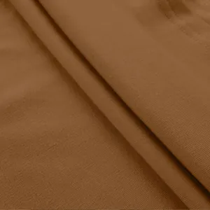 Macro-weergave van hoogwaardige bruine gebreide stoftextuur voor damessweatshirts.
