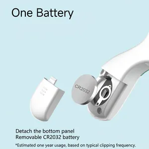 Electric pet nail clipper with LED light and replaceable CR2032 lithium battery