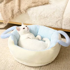 Cozy large thickened warm pet bed for cats and small dogs featuring a portable deep sleep design