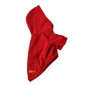Sudadera con capucha roja para mascotas perros gatos ropa de otoño invierno cálida