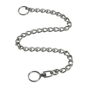 304 Stainless Steel P-Chain Pet Collar Heavy Duty Anti-Pull Dog Training Choker Chain Seamless Welding Double Ring Neckband