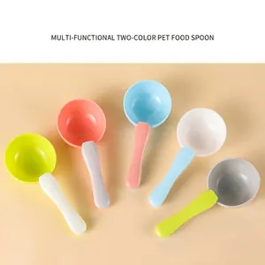Cuchara de Comida para Mascotas Multifuncional Con Clip de Sellado Cuchara Medidora de PP Duradera para Gatos Perros Almacenamiento