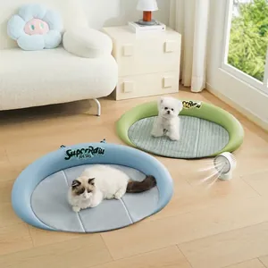 Kühlmatte für Katzen und Hunde Sommerbett in Blau und Grün bequemes Haustierkissen