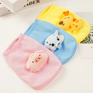 Cute breathable mesh pet vest with 3D animal patterns for puppies and kittens