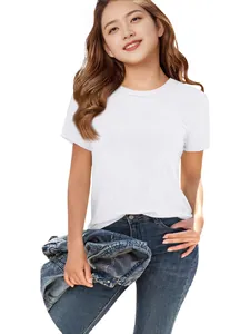 Stijlvol wit geribd T-shirt met ronde hals voor dames, slim fit casual basic kledingstuk