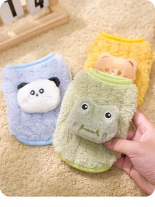 Suéteres de felpa suave premium para cachorros con lindos motivos animales para el invierno