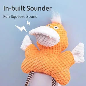 Plush squeaky dog toy with durable molar texture for interactive pet play