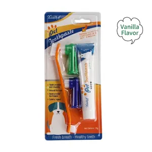 Dog toothpaste and toothbrush set for pet dental cleaning and fresh breath
