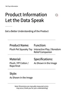 Spécifications détaillées du produit pour jouet en peluche interactif sonore pour chien