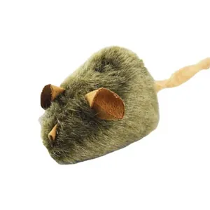 Realistic furry mouse cat toy for pet indoor entertainment and interactive play