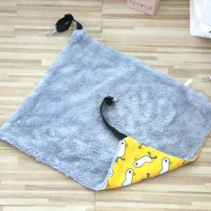 Adjustable Cat Cage Hammock Double Sided Linen Warm Plush Pet Hanging Bed Breathable Soft Swing For Cats Kittens Indoor