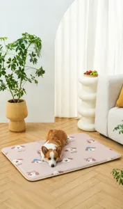 Breathable dog cooling mat with cute cartoon patterns for summer comfort detail