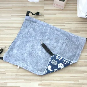 Comfortable double-sided adjustable plush cat hammock for cage hanging pet bed