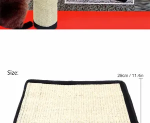 Détail du tapis de grattage en sisal pour chat montrant la mesure précise de 29 cm