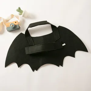 Detailed view of the felt material and adjustable straps on the pet bat wings costume