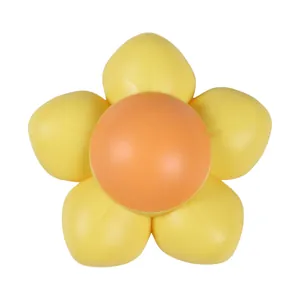 Rotating catnip ball toy in a cute yellow flower shape for kitten dental health play